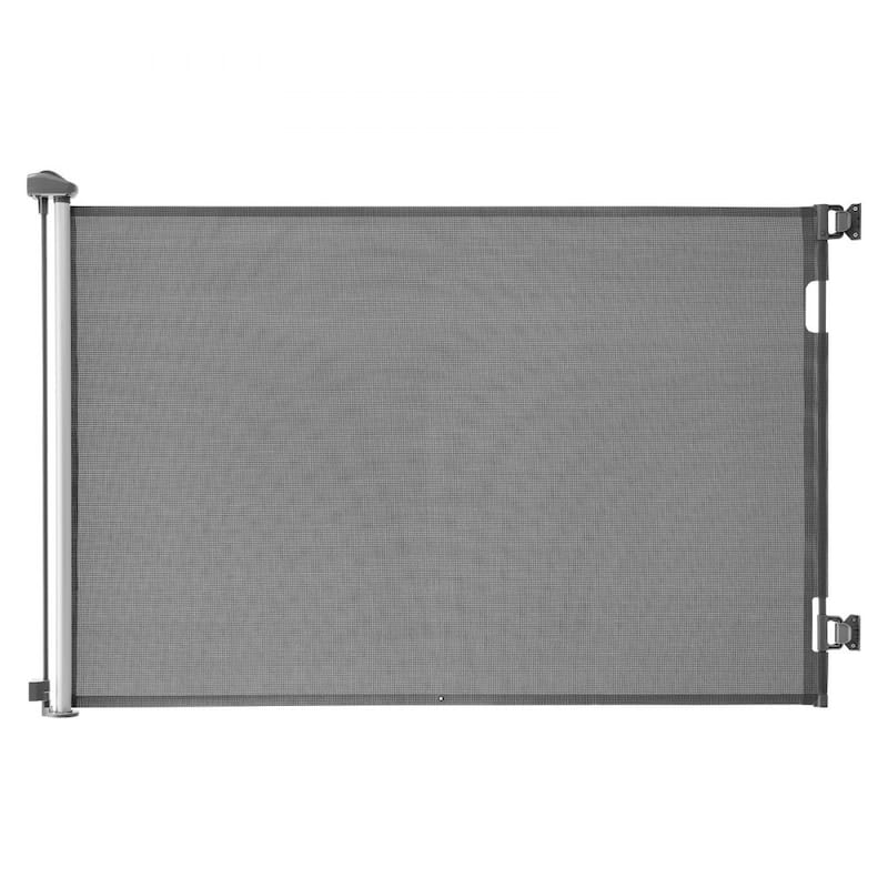 Retractable Baby Gate with Escape-Proof Bottom Hook and Mesh Design for Kids and Pets Safety - 55” x 41” - Grey
