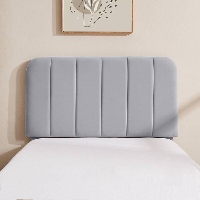 Kids Bed Frame, Height Adjustable Upholstered Bed, Twin Size Bed Set of 2