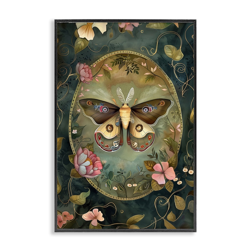 Stupell Ornate Victorian Moth Framed Giclee Art Design By The Dutch Lady