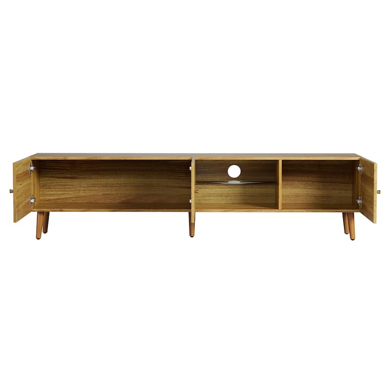 68.9" Mid-Century Modern 3-Door TV Stand with Storage