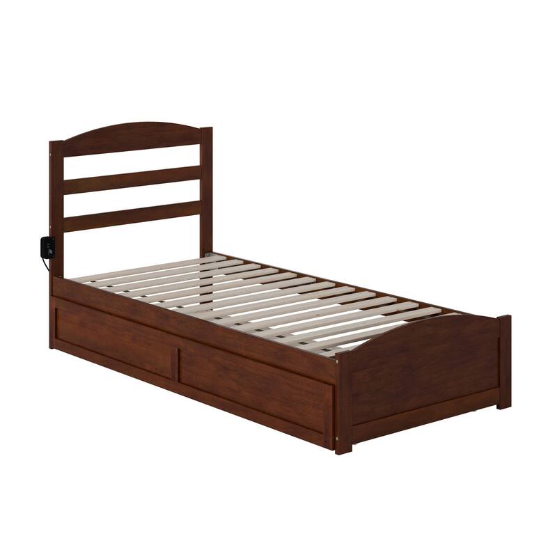 Warren Solid Wood Platform Bed with Footboard and Twin XL Trundle