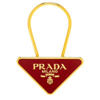 Prada Enameled Metal Keyring