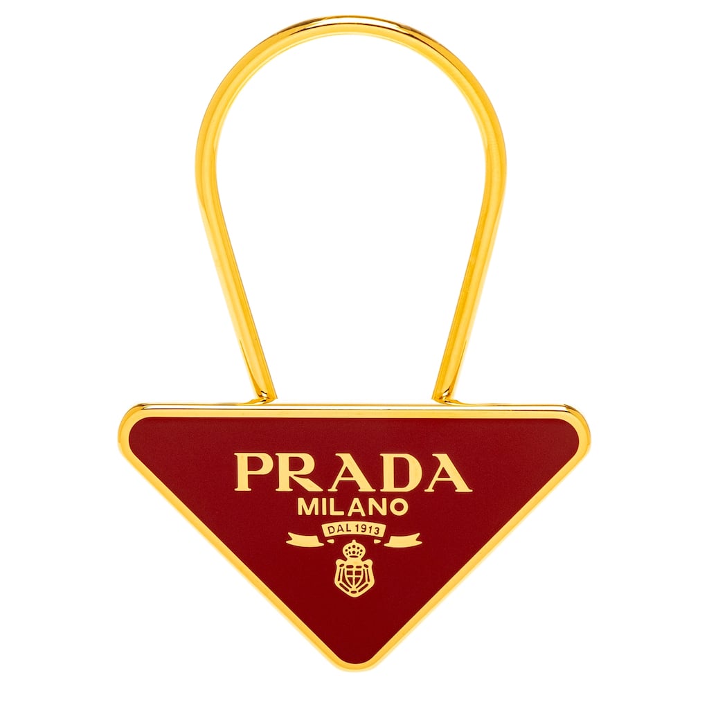 Prada Enameled Metal Keyring