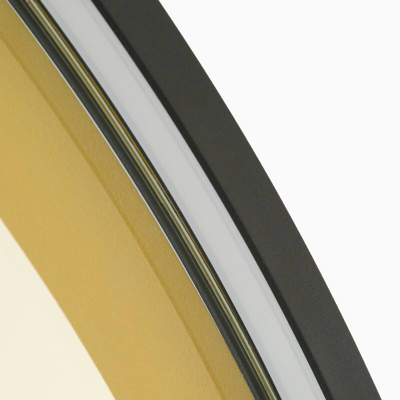 Large LED Bathroom Vanity Wall Mirror Dimmable Touch Sensor Anti-fog - Black/Gold - 36'' H x 36'' W x 1.65" D