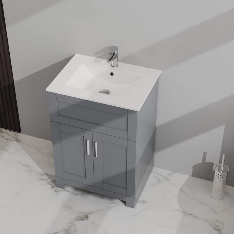 24" Bathroom Sink Vanity Laundry Utility Cabinet
