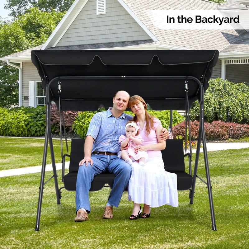 Outdoor 3 Person Patio Swing with Canopy N A On Sale Bed Bath Beyond 39990084