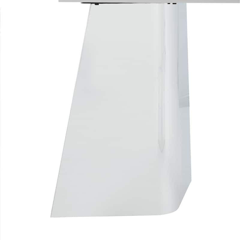 Marble-Patterned Slab Dining Table with Stainless Steel Butterfly Legs，designed to be scratch and heat resistant - Black,Silver