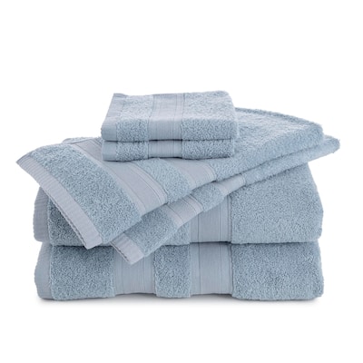 Martex Clean Essentials Solid Low Lint 6-Pack Towel Set