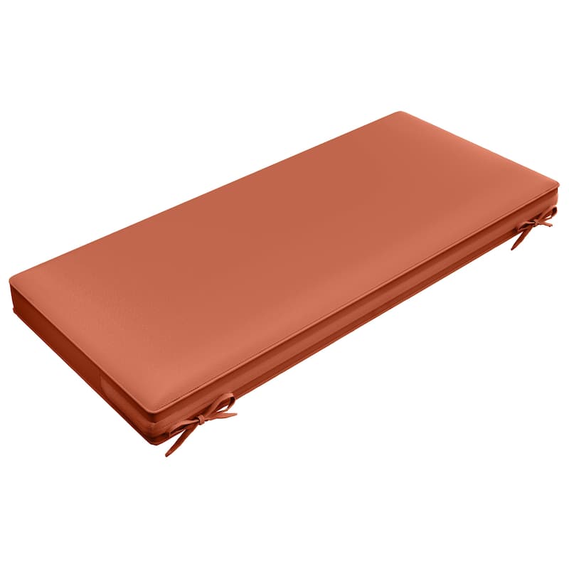Waterproof Outdoor/Indoor Bench Seat Cushion Replacement for Patio Furniture - 48" x 18" x 3" - Rust Red