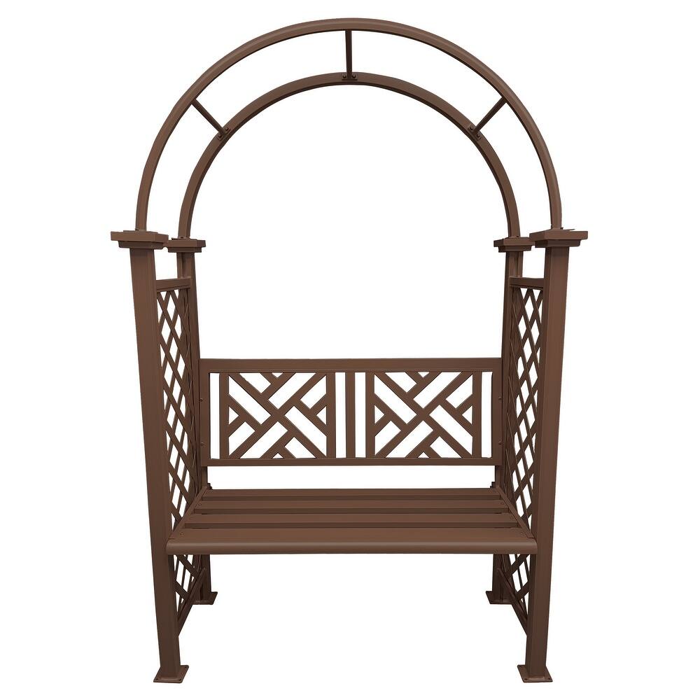 Aluminum Garden Arch with 2-Seater Bench