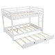 preview thumbnail 18 of 24, Queen Over Queen Size Bunk Bed with Trundle, Ladder and Guardrail, Wooden Bunk Bedframe with Wood Slats Support for Kids