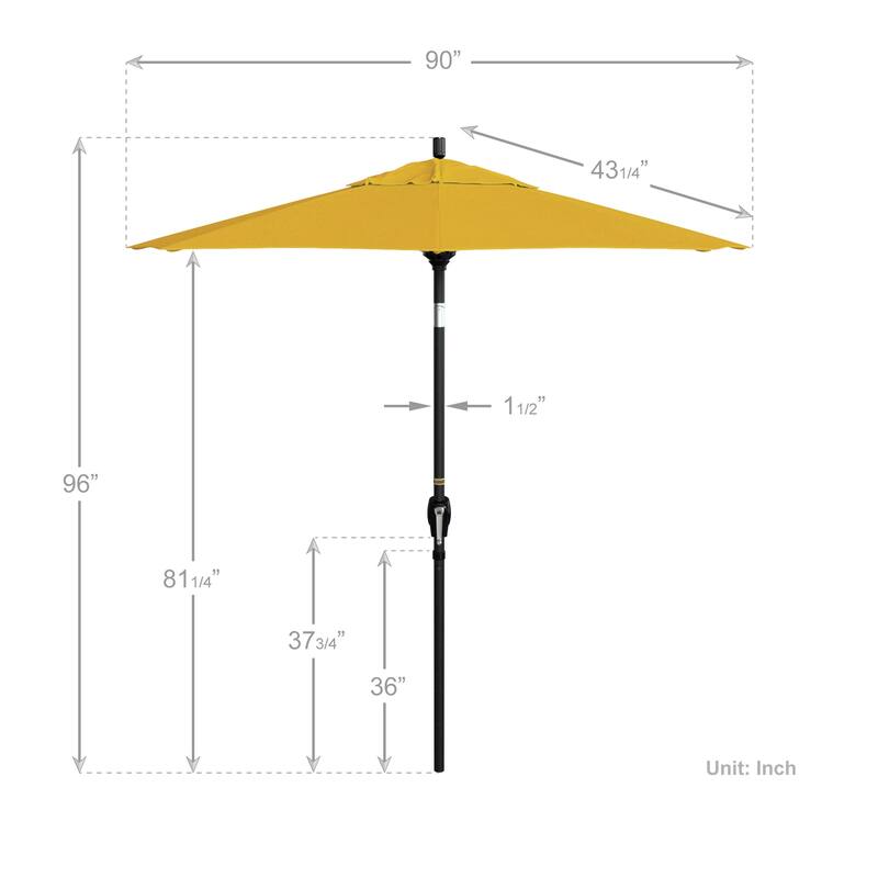 Okaloosa 7.5ft Round Crank Lift Tilting Patio Umbrella by Havenside Home, Base Not Included