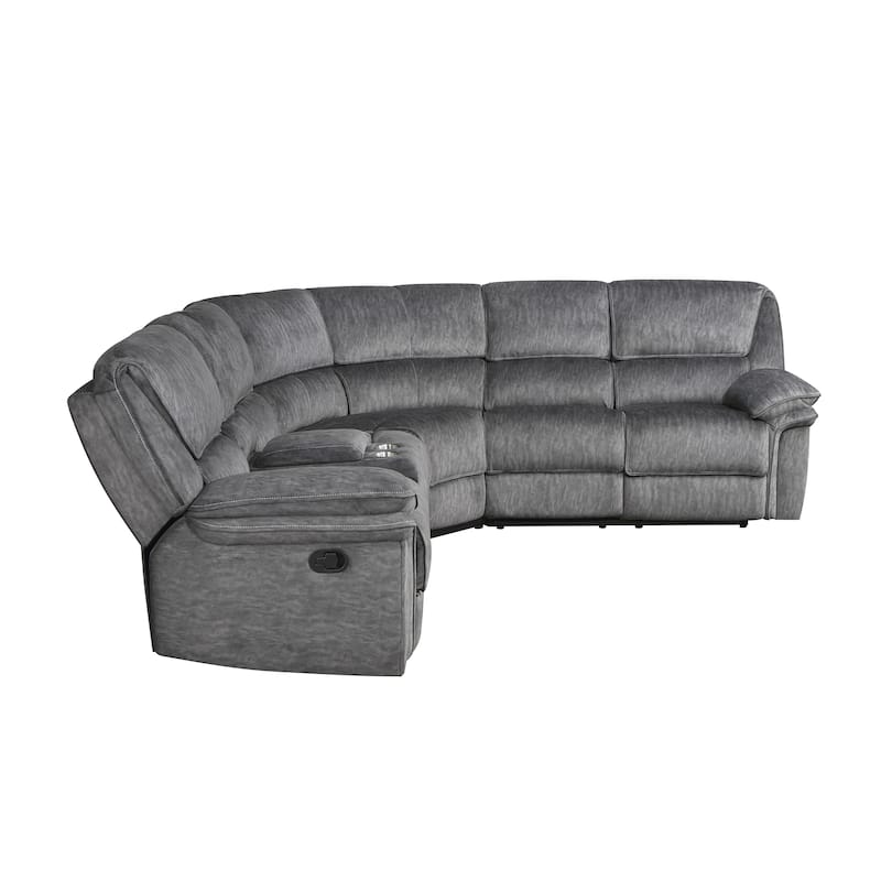 Ruth Microfiber Manual Reclining Sectional Sofa