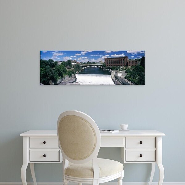 Easy Art Prints Panoramic Image 'Monroe Street Bridge across Spokane River, Spokane, Washington State' Canvas Art