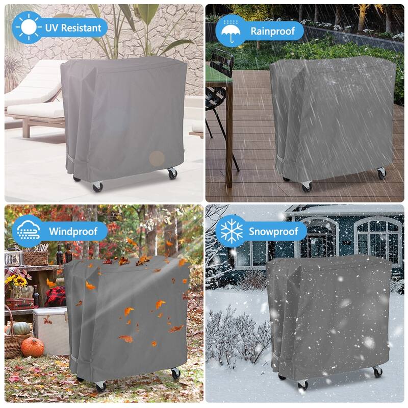 Patio Cooler Cart Cover，Patio Ice Chest Protective Covers for Outdoor Bar Cart - 34"Wx31"Lx19"H