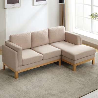Mixoy Sectional Sofa with Chaise Lounge,L Shape Living Room Couch,Modern Upholstered Linen Sofas - L Shape Sofa