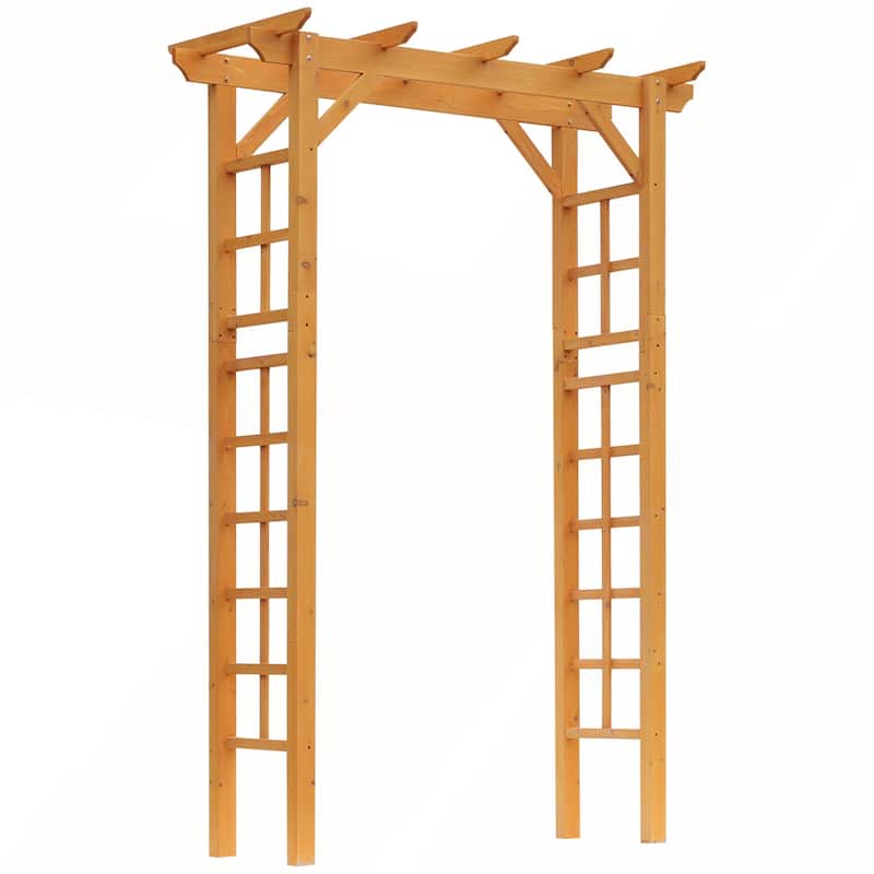 Outsunny 85in Wooden Garden Arbor for Wedding and Ceremony