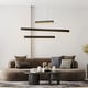 preview thumbnail 3 of 11, Modern LED 3-Light Black Linear Island Chandelier for Kitchen Island Dining Room - W40.5" x H63" Max