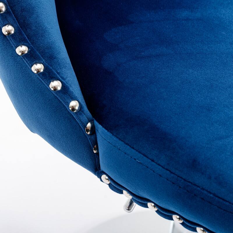 GDF Studio - Modern Upholstered Swivel Velvet Bar Stools with Adjustable Seat Height and Tufted Back (Set of 2)