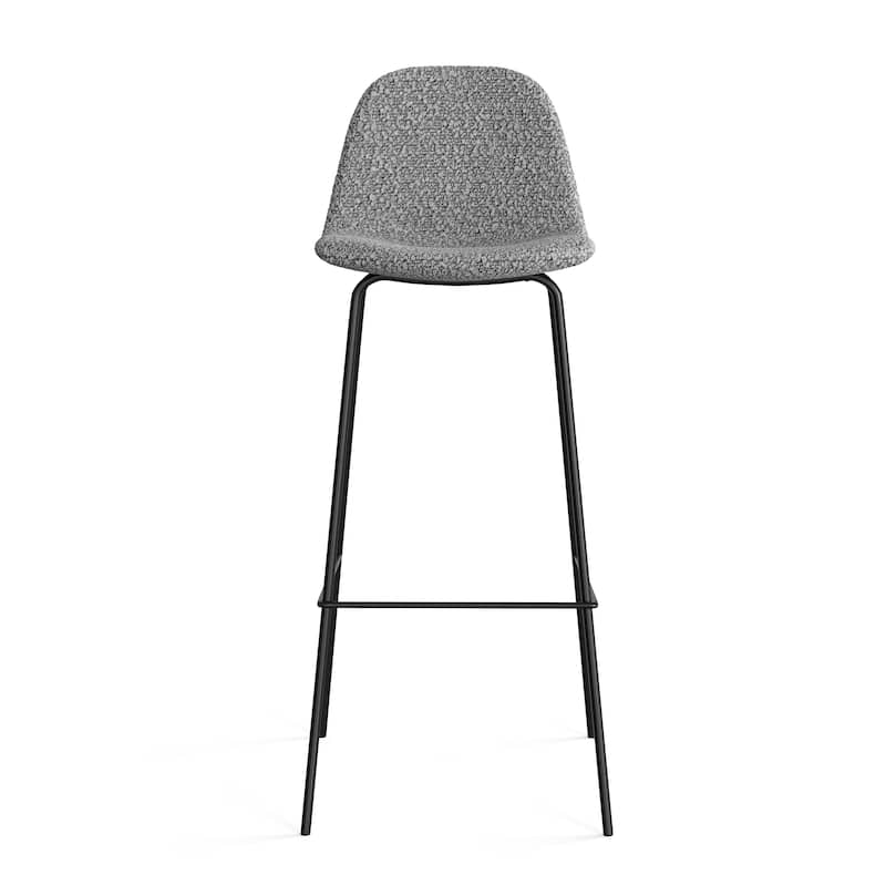 Maxine Boucle Bar Height Stools Black Legs (Set of 2)