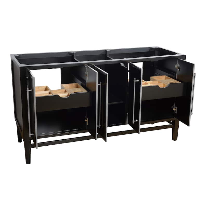 Avanity Mason Black Fiish 60-inch Double Bathroom Vanity Cabinet Only