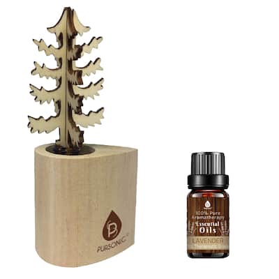 Pursonic 3D Tree Reed Diffuser with 100% Pure Lavender Essential Oil - N/A