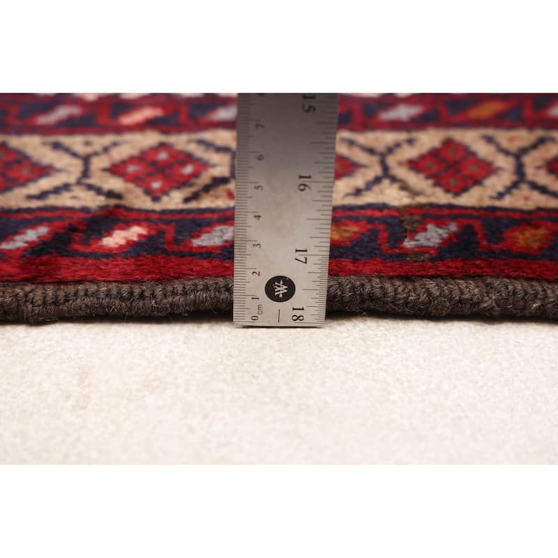 ECARPETGALLERY Hand-knotted Baluch Red Wool Rug - 3'2 x 5'9