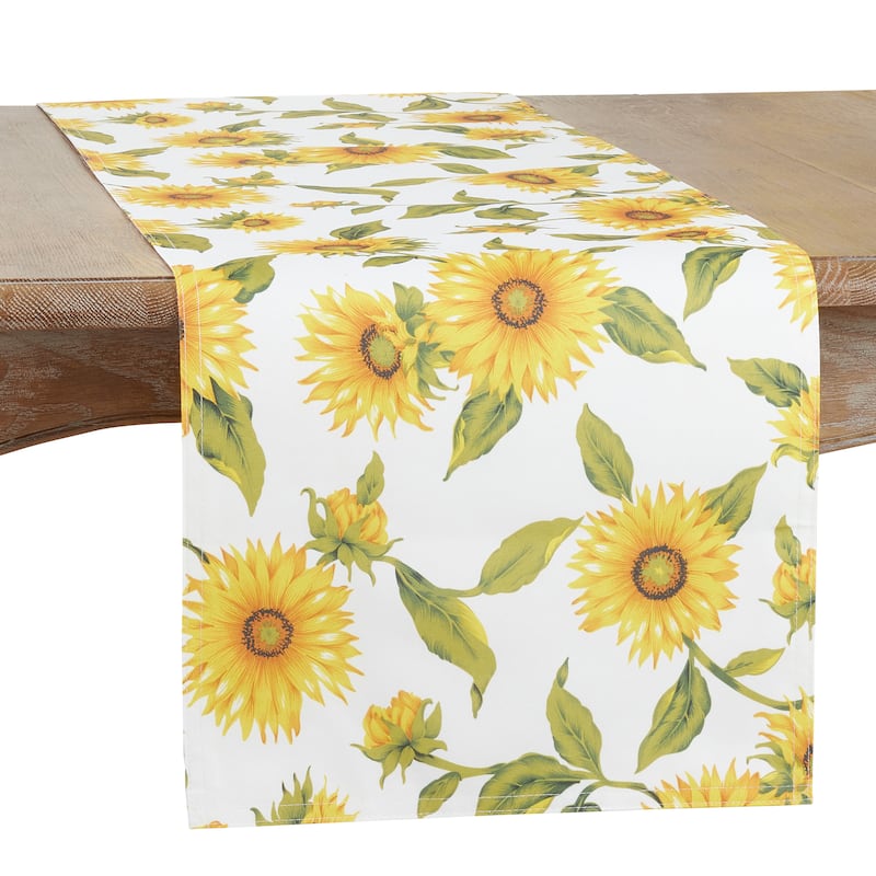 Table Runner With Sunflower Design - 16"x90"