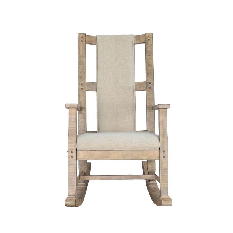 Rena Rocking Chair, Cushion Seat and Back, Brown Mahogany Mindy Wood