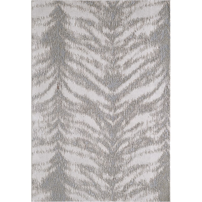 Domani Glam Ombre Zebra Textured Rug - 9'10" x 13'2" - Steel Grey Blue