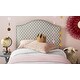 preview thumbnail 4 of 2, SAFAVIEH Connie Grey/White Camelback Upholstered Headboard - Silver Nailhead (Twin)