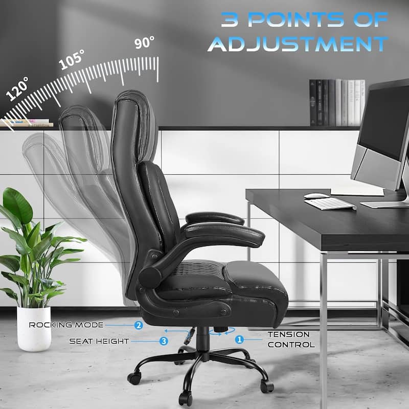 BOSSIN Executive Office Chair,Big and Tall Office Chair with Ergonomic,High Back,and Lumbar Support
