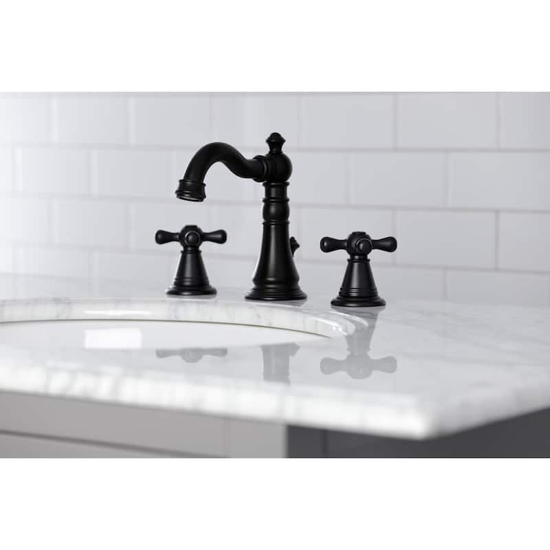 Kingston Brass American Classic 8 in. Widespread Bathroom Faucet - Matte Black