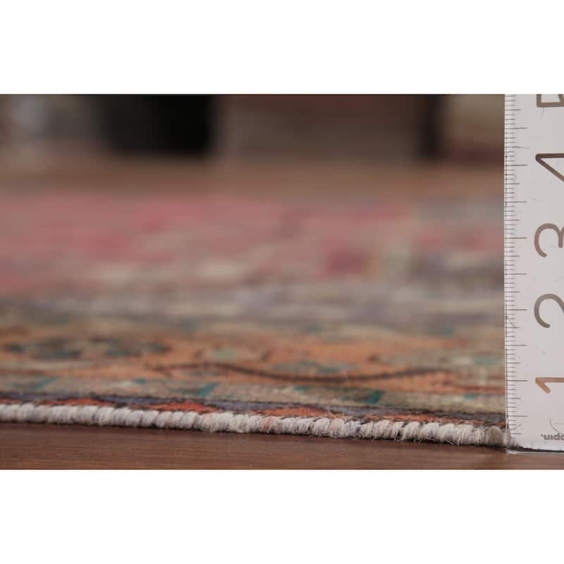 Geometric Joshaghan Persian Vintage Rug Hand-Knotted Wool Carpet - 6'7"x 9'10"