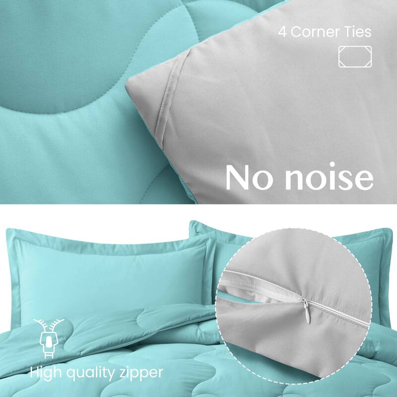 Lightweight Reversible Microfiber Down Alternative Comforter Set