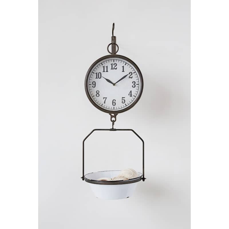 White Decorative Reproduction Scale Wall Clock