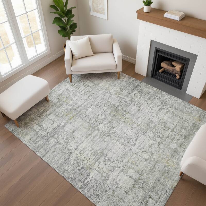 Premium Washable Super Soft Traditional Vintage Mayfield Rug - Gray - 5' x 7'6"