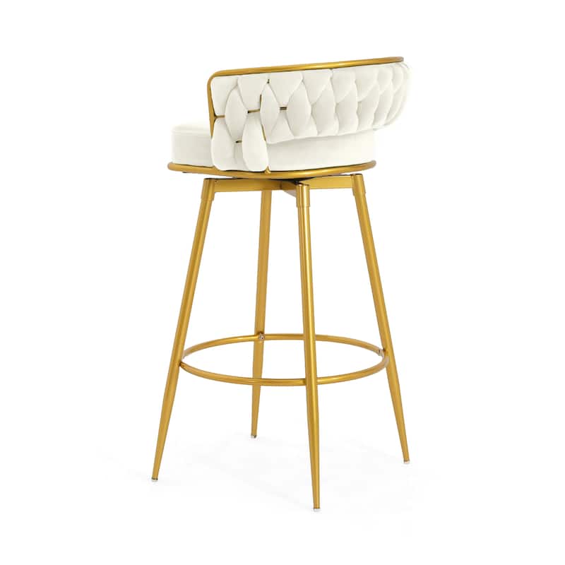 Christopher Knight Home - Lila Modern Gold Finish Swivel Counter Height Bar Stools (Set of 2 )