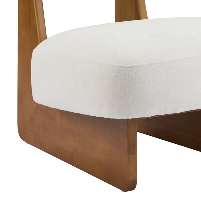 Design-inspired Polyester Upholstery Accent Lounge Chair with Wood Base,Set of 2
