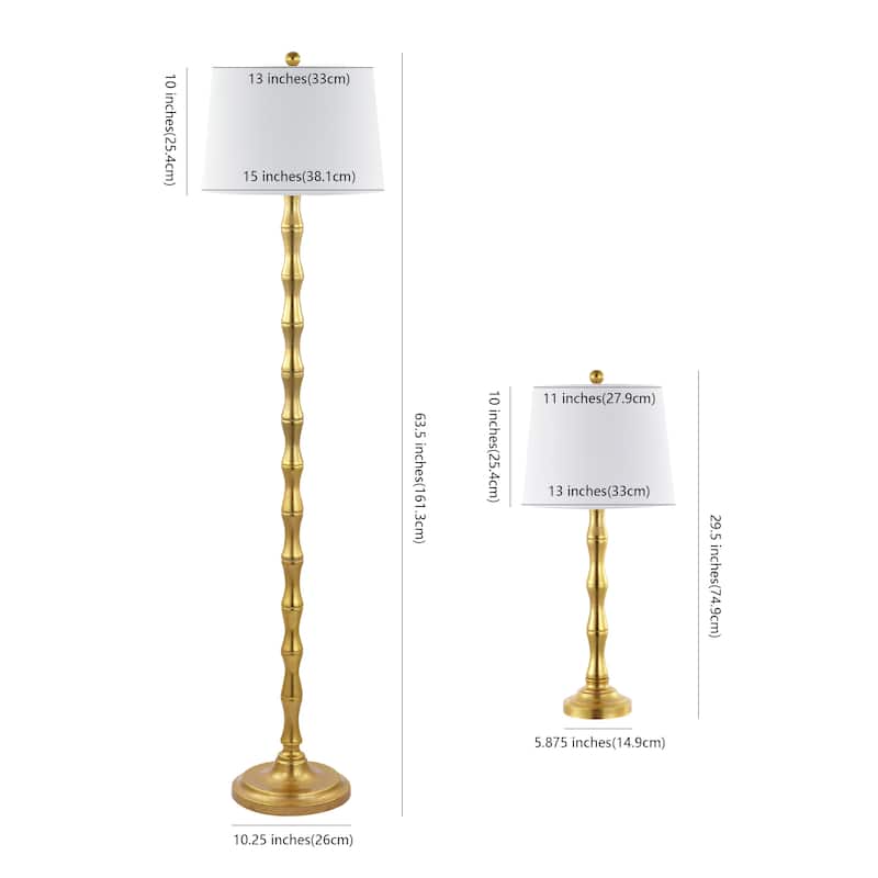 SAFAVIEH Lighting Nafie Floor And Table Lamp (Set of 3) - 13" W x 13" D x 30" H - 13Wx13Dx30H