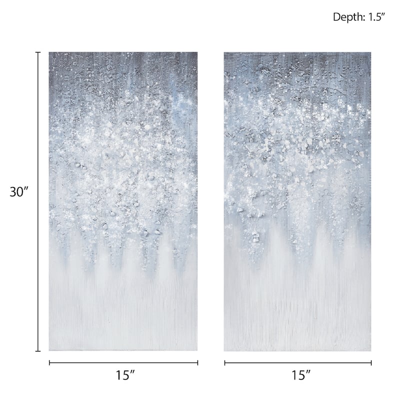 Madison Park Winter Glaze Heavily Embellished 2-piece Canvas Wall Art Set