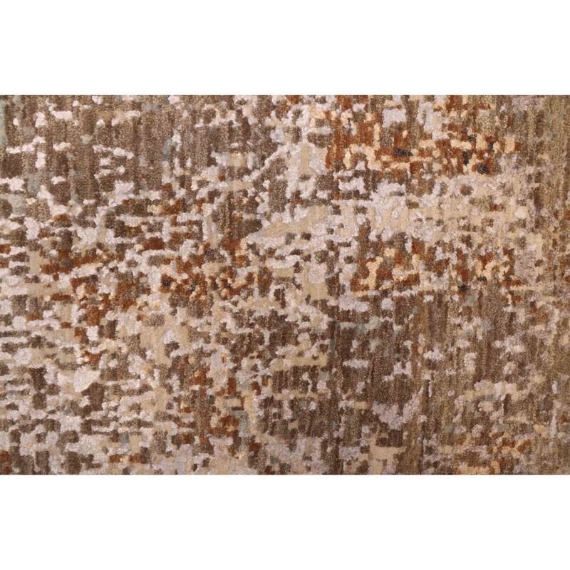 ECARPETGALLERY Hand-knotted Legacy Taupe Silk, Wool Rug - 2'5 x 10'3