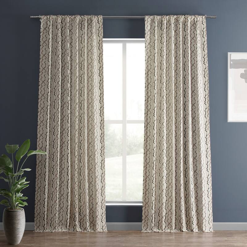 Exclusive Fabrics Textured Cotton Printed Curtains for Bedroom and Living room (1 Panel)
