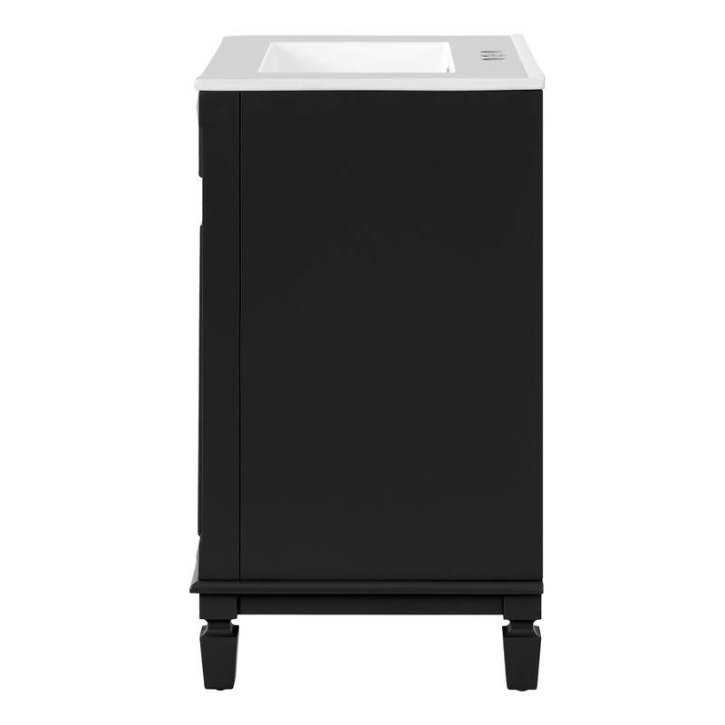 24" Bathroom Vanity with Top Sink, Modern Bathroom Storage Cabinet with 2 Soft-Closing Doors