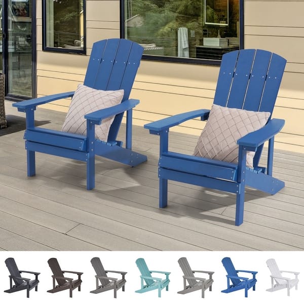 Bonosuki Patio Faux Wood Adirondack Chair Weather ResistantSet of 2