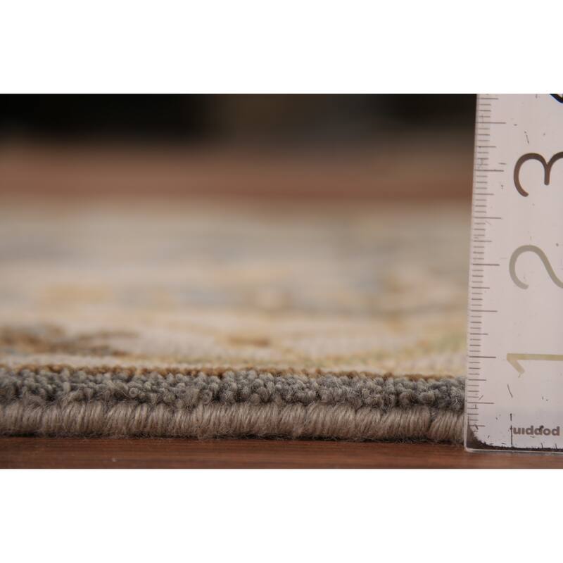 Gray Oushak Indian Runner Rug Hand-Knotted Wool Carpet - 2'8" x 8'1"