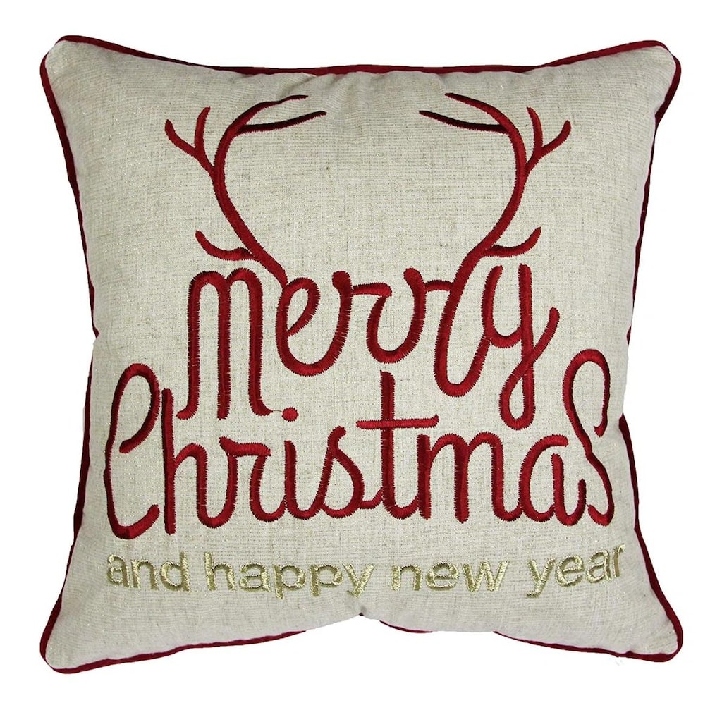 Merry Christmas and Happy New Year Throw Pillow