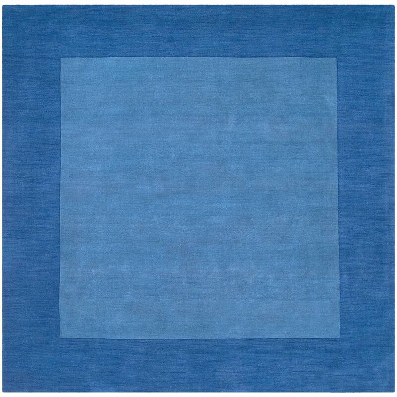 Hand Loomed Odessa Solid Bordered Tone-On-Tone Wool Area Rug