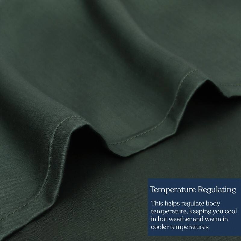 Delara 100% Eucalyptus Lyocell Tencel Fitted Sheet & Pillowcases, Naturally Cooling, Moisture-Wicking, Smooth & Breathable