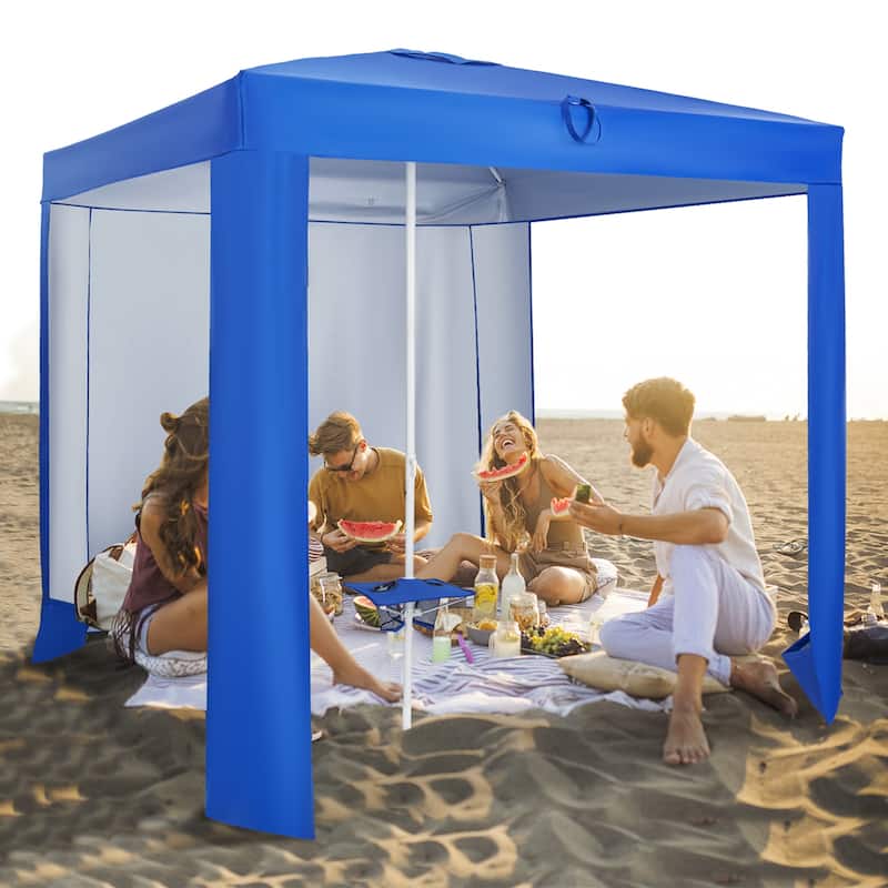 Costway UPF 50+ Beach Tent 6.6ft x 6.6ft Beach Cabana with Folding - See Details